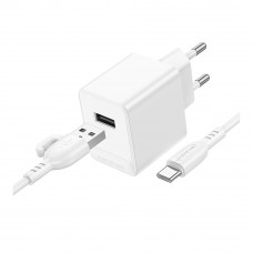 Мережевий Зарядний Пристрій Borofone BAS11A 1USB 2.1A+USB to Type-C