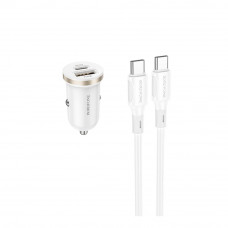 Автомобільний Зарядний Пристрій Borofone BZ22 1USB/1USB-C QC/PD30W+Type-C to Type-C