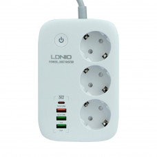 Сетевой Удлинитель LDNIO SEW3452 3 ports / PD / 3USB/ 1  QC 3.0 / 1 Type-C / WiFi
