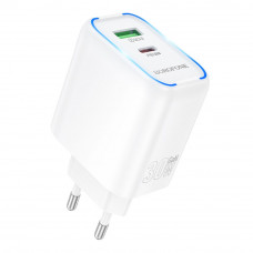 Мережевий Зарядний Пристрій Borofone BA89A 1USB-C/1USB PD/QC 30W