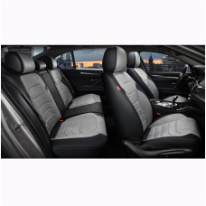 Чохли - Накидки сидіння Алькантара + Шкір.зам5D "VERONA" (закр-а спинка +кишеня)Сірі Elegant 700143