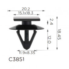 Кліпси C3851 молдингу,решітки радіатора KIA (0K56B50CB3) ( уп. 100 шт.)