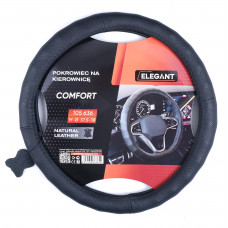 Чохол на кермо шкіра "М" (37-38см) чорний Elegant 105636 масаж, перфор- Шкіра