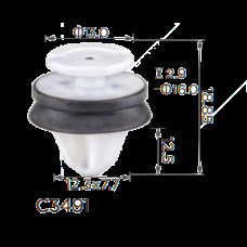 Кліпси C3491 обшивки дверей Ford W713489S300 ( уп. 100 шт)