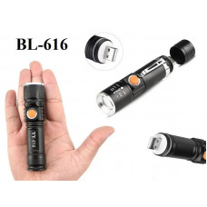 Ліхтарик-ручний АКБ вбудований,діод T6+COB,USB,довж.-11см,метал. корп."X-Balong" BL616-T6-COB
