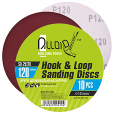 Круг шліфувальний на липучці 125мм, зерно 120 "Alloid" SD-25120 (10шт/набір)