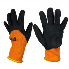 Рукавички робочі теплі покриті спіненим латексом #300 (Помаранчеві)