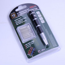 Набір викруток 10од. "KING STD" 9 насадок PHO-PHOOO, SL1.5-SL2.5, T4-T8 блістер KSR-2282