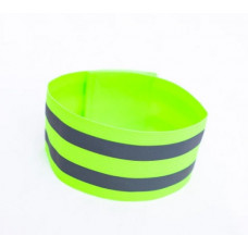 Браслет Світловідбивний 35 х 4,5см жовтий (лайм) на руки та ноги.на ліпучках (2 штуки)