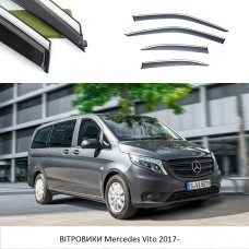 Дефлектори вікон Mers Vito 2017- П/K скотч "FLY" "нерж. сталь 3D" BBZVT1723-W/S (159-160)