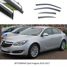 Дефлектори вікон Opel Insignia 2014-2017 П/К скотч "FLY" (нерж. сталь 3D) BOPIN1423-W/S (29-30)