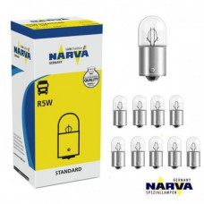 Лампа 24V (цок.BA15s) R 5W "Narva" (17181) (уп.10шт)