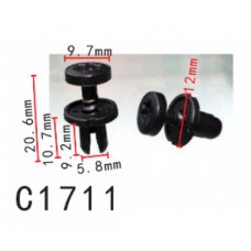 Кліпси C1711 розпірні VW, MERCEDES, CITROEN, PEUGEOT, RENAULT, 000991664, 9699542280 (уп.100шт)