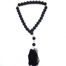 Чотки на 33 намистини з каменю "Агат" чорний мат (розм.21см довжин.чоток,/D1,5см)