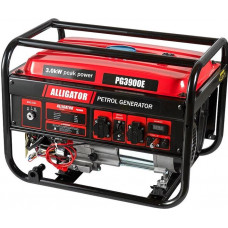 Генератор бензиновий з електростартером "Alligator" 3,0кВт (ном 2,8кВт), 15л PG3900E