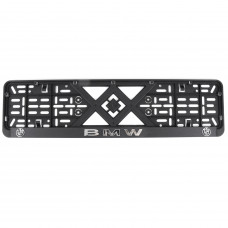 Рамка номера BMW "защіпка" 3D напис Хромований (Поліпроп./гнучкий морозостійкий)