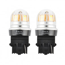 Світлодіод 12/24V P27(3156) Білий P27W 15x2835SMD 330Lm 6000K "Brevia" CANbus №10238 (2шт)