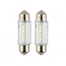 Світлодіод 12-24V Т11 36мм Білий C5W(C10W) 4x12835SMD 180Lm 6000K "Brevia" CANbus №10214 (2шт)