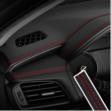 Молдинг 14мм - 2м шкіряний,червона нитка,клеющийся в салоні