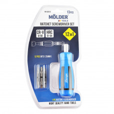 Викрутка реверсивна з комплектом насадок 12в1 "Molder" (МТ32312) (6шт/уп)