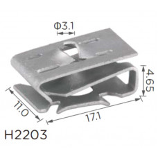 Скоба H2203 VOLKSWAGEN, AUDI, SKODA, SEAT (N90959101, 16132) ( уп. 100 шт.)