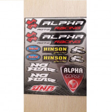 Наліпка МОТО "Alpha" (26x22) сріблястий середній фон