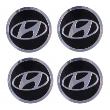 Наклейка на ковпаки Hyundai (90мм) чорна (4шт)