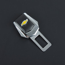 Заглушка ременя безпеки метал "Chevrolet" (1шт) цинк.сплав + шкіра (тип №2)