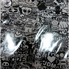 Наліпка-стікер суцільна чорно-біла (18х16)