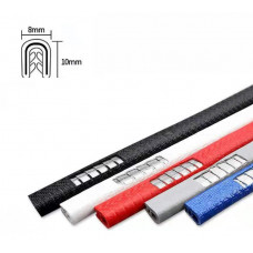 Молдинг на кромку дверей металева основа Сірий 5м (6*9мм) м'який