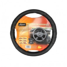 Чохол на кермо шкіра "М" (37-38см) чорний Elegant 105761 вставка з перфораціі