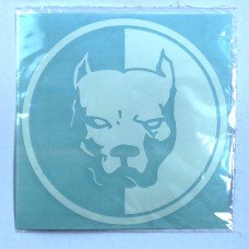 Наліпка плотерна Пітбуль біла Середня Кругла (10см) (1штук)