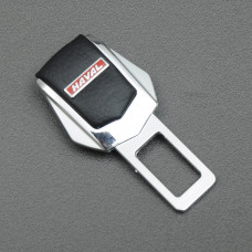 Заглушка ременя безпеки метал "Haval" (1шт) цинк.сплав + шкіра (тип №2)