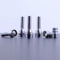 Болт секретний 14х1,5х45 хром конус (оберт. кільце, 2 ключі) (4 шт) (блиск) 374177 X2