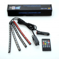 Підсвічування салону RGB5050 LED (4шт х 22*4см) Пульт,прикурка 12В