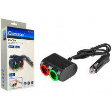 Автомобільний розгалужувач Olesson 1631 Чорний,з подовжувачем,1USB