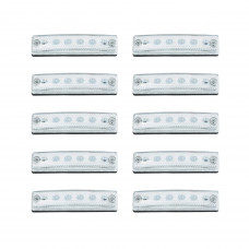 Габарит - білий - 100х10мм - 12/24V Led 6 діодів - 201306/б (10шт/уп.)
