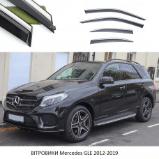 Дефлектори вікон Mercedes GLE 2012-2019 П/K "FLY""нерж.сталь 3D"BBZGE1223-W/S(136-137)
