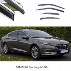 Дефлектори вікон Opel Insignia 2017- П/К скотч "FLY" (нерж. сталь 3D) BOPIS1723-W/S (39-40)
