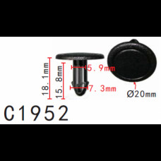 Кліпси C1952 обшивки салону HONDA, ACURA (91501SNA003, 91501-SNA-003, 10890) (уп.100шт)