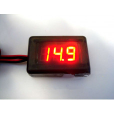 Вольтметр 12V червоний. диспл. на скотчі (Стандарт)