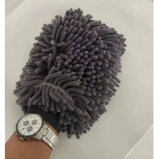 Рукавиця шиншила для миття двостороння 17*25см (мікрофібра+мікрофібра) 100г. "JYM" Сіра