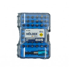 Набір біт 6гран і зірок 45од (HEX, PH, PZ, SL, TORX) "Molder" (МТ32245)
