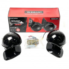 Сигнал 12v равлик 1контактний Ø115mm "ВОЛГА" "Еlegant" 100791 чорний (10шт/ящ)