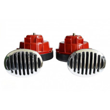 Сигнал 12v равлик 2контактний Ø 85mm "Elegant" 100 745 - червоний з хром кришкою (40шт/ящ)