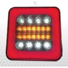 Задній ліхтар квадратний 12/24V (140*140*35мм) "KIR" 22LED Неоновий з ПРОВОДОМ (1шт/уп)