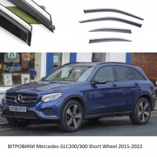 Дефлектори вікон Mercedes GLC200/300 2015-2022 П/K скотч"FLY""Нерж.сталь 3D"BBZGLC1523-W/S154