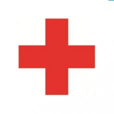 Наліпка Попереджувальна "Доктор" Червоний хрест/білый фон