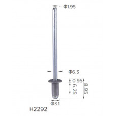 Заклепки H2292 металева VW, AUDI, SEAT, SKODA (N0161857) ( уп. 100 шт.)