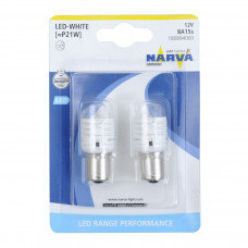 Світлодіод 12V (цок.BA15s) P21 LED "Narva" (180894000) White (2шт.блист.)